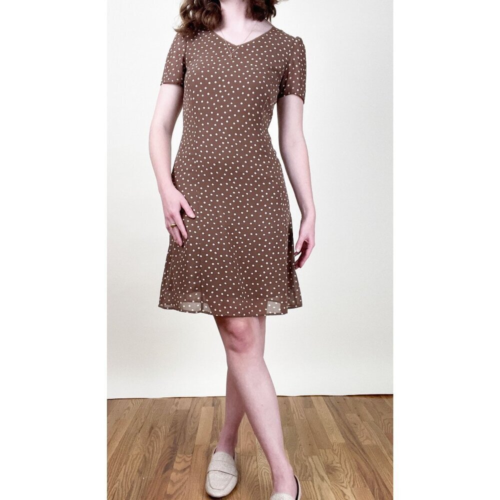Vintage French Parisian Puff Poof Short Sleeve Mini Dress Girly Romantic Print